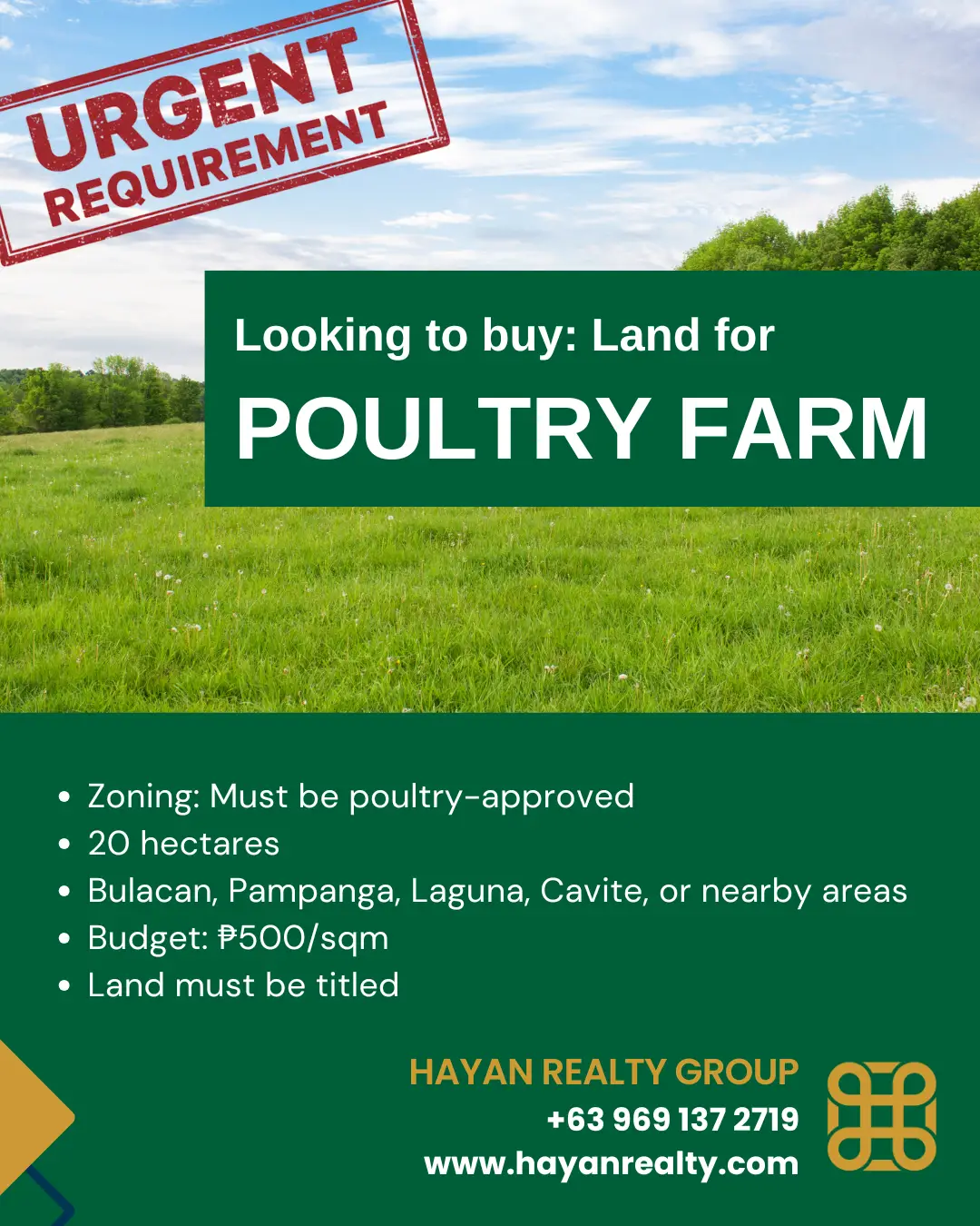 looking to buy poultry farm
