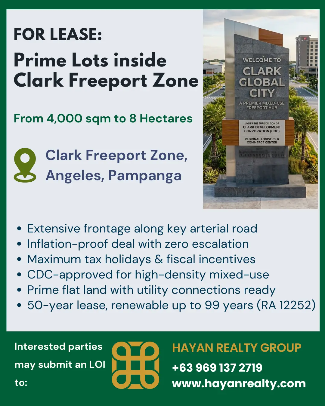 lots for lease Clark freeport zone