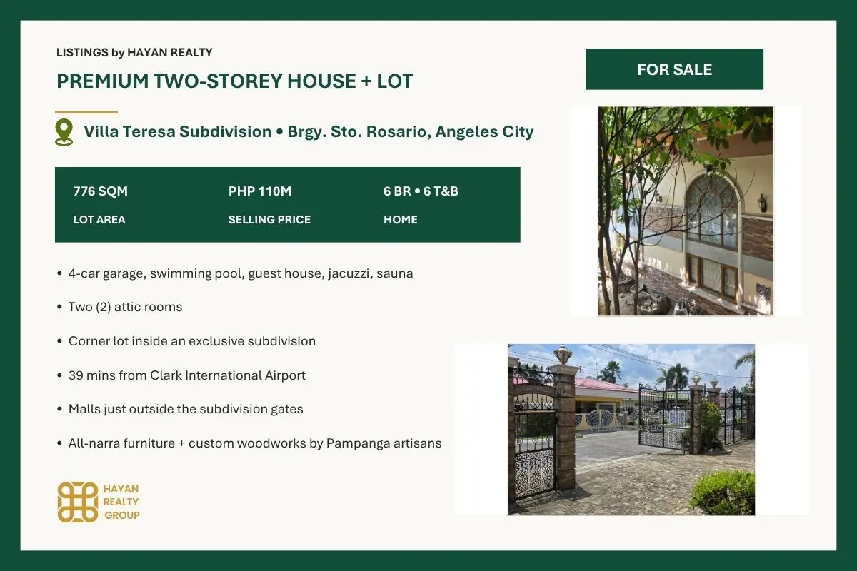 Exterior and entrance views of house and lot in Villa Teresa Subdivision, Angeles City