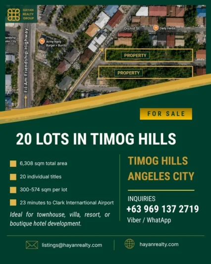 20 Titled Lots for Sale in Timog Hills, Angeles City, Near Clark Freeport Zone
